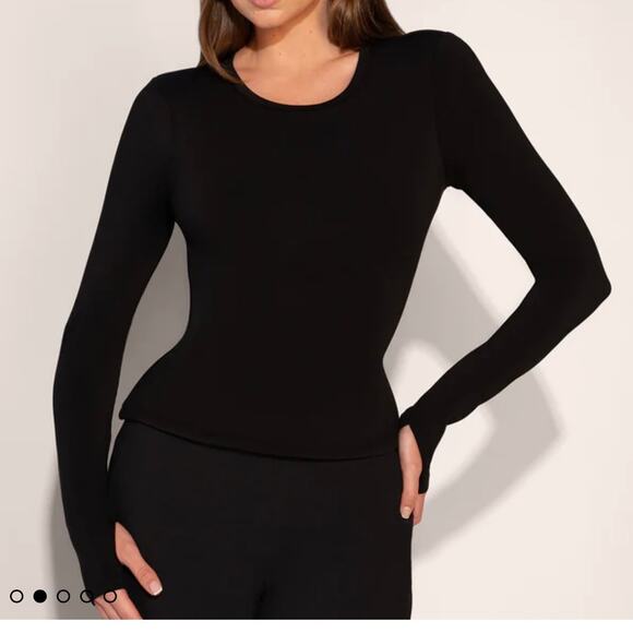 TA3 Shapey Long Sleeve Crew Neck Top Corset Black Size Medium - Picture 3 of 9